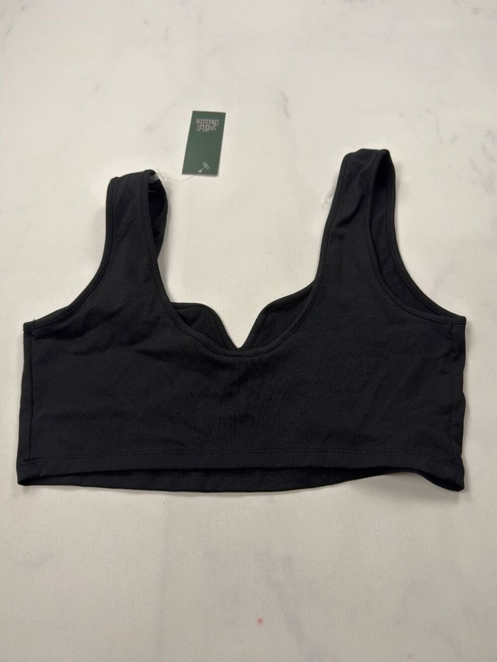 Wild Fable Bra Black Ribbed Scoop Neck Stretch - Womens L NWT